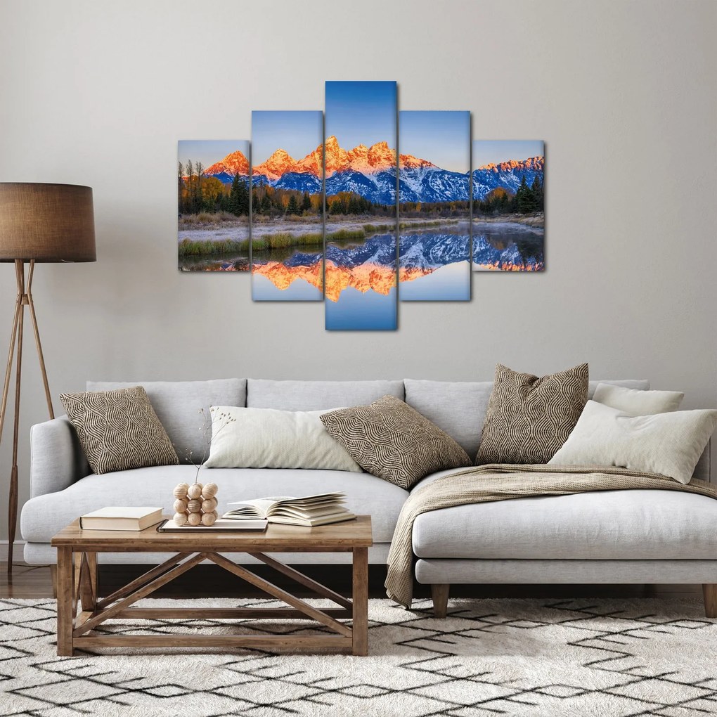 A havas hegycsúcsok képe (150x105 cm)