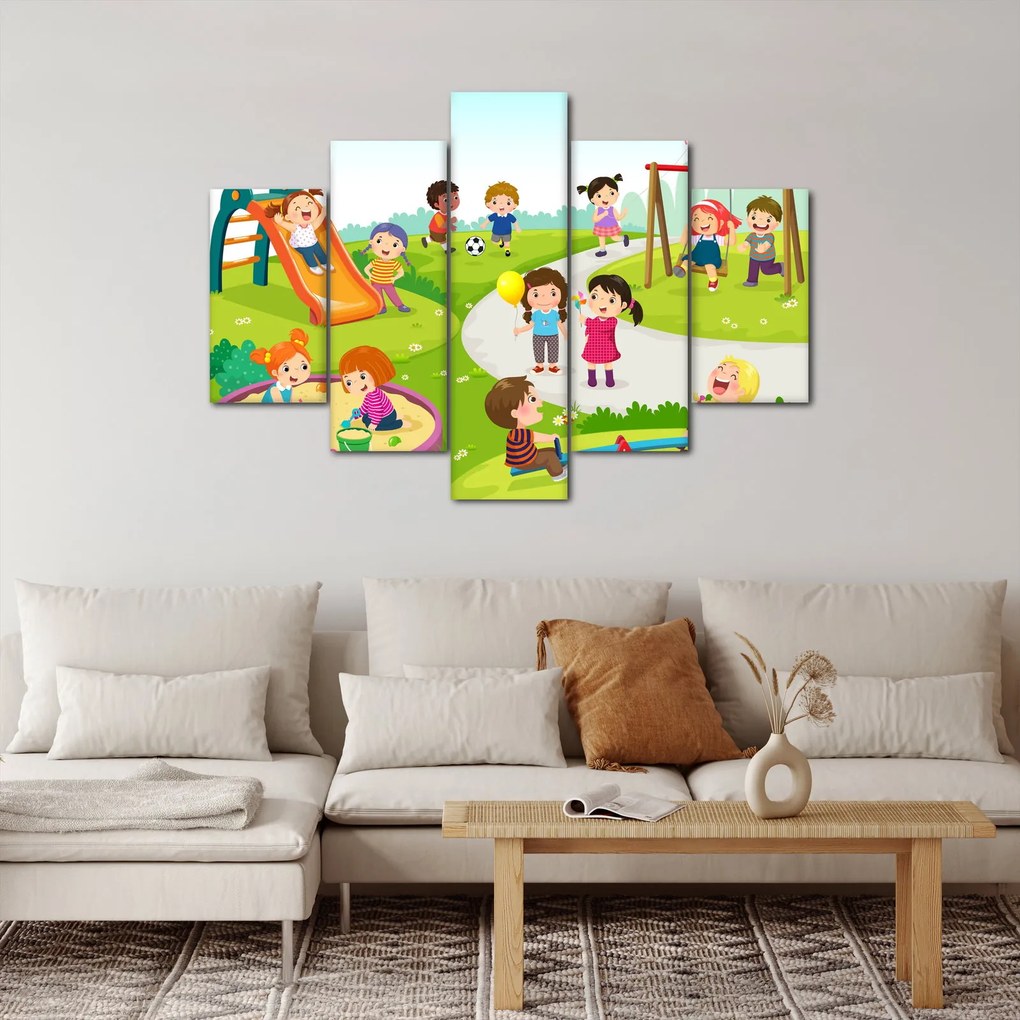 Kép a gyermekek szórakozásáról a homokozóban (150x105 cm)