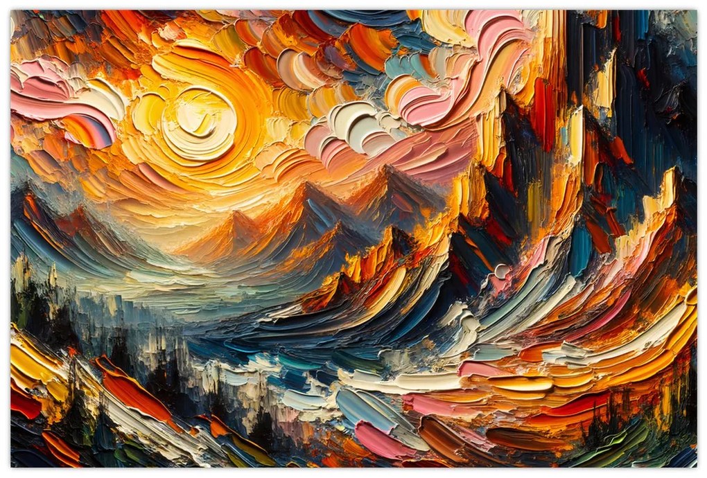 Kép - Hegyek, melyeket napfény ölel (90x60 cm)
