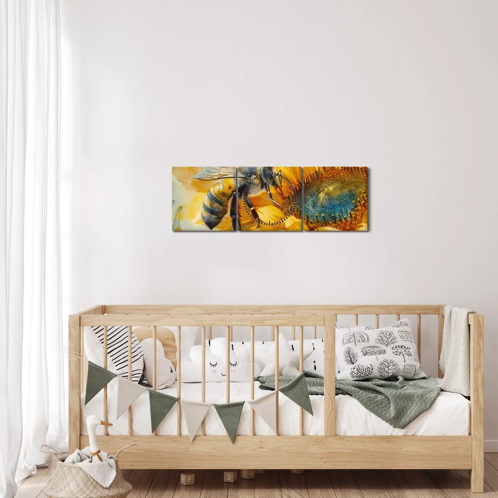 Kép - Méh, akvarell (órával) (90x30 cm)