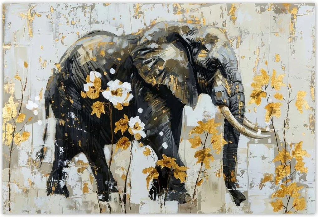 Poszterek 200x135 Elefánt Absztrakt Arany ékezetek