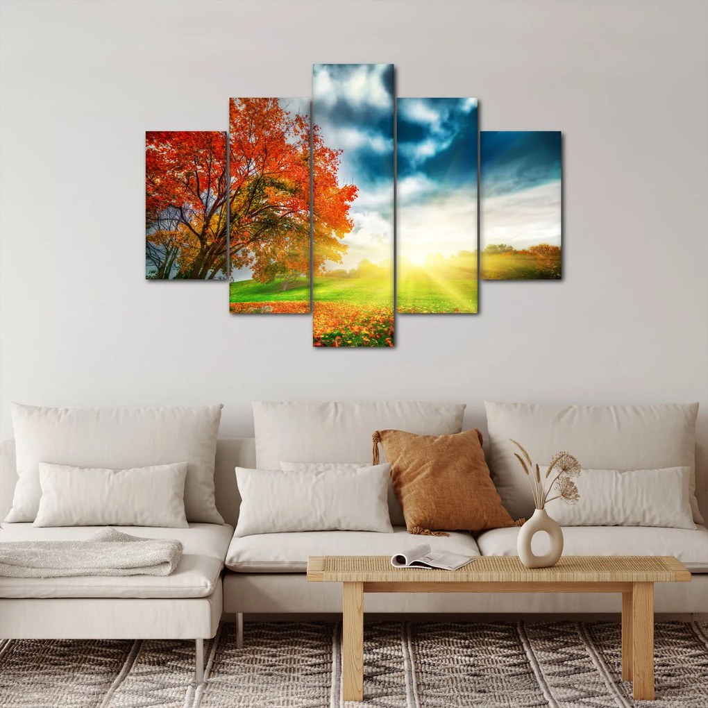 Napsütésben fürdő táj képe (150x105 cm)