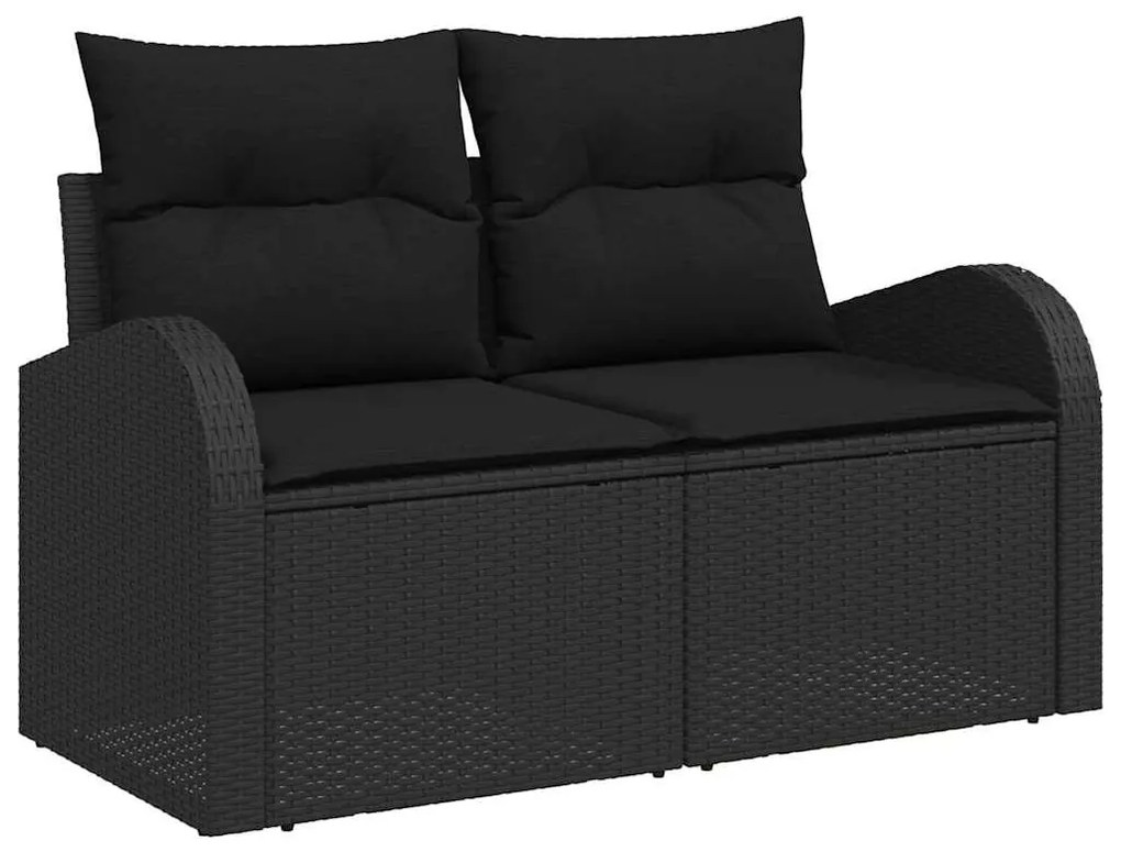 Kerti Kanapé Szett párnával 9 pcs Fekete 100 x 55 x 73 cm