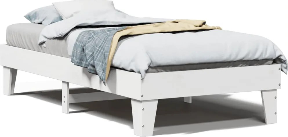 vidaXL fehér tömör fenyőfa ágy matrac nélkül 90 x 200 cm