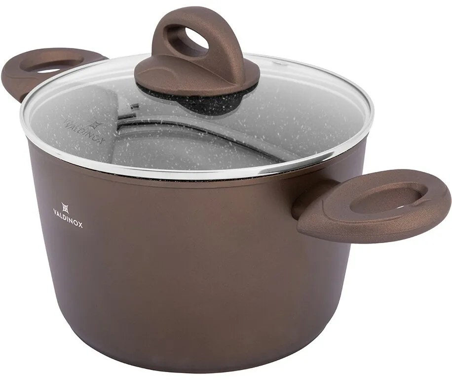 Valdinox Aurum lábas tapadásmentes felülettel és fedővel, 20 cm, 3,2 l