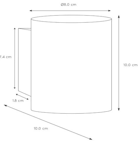 Lucide 23252/01/30 - Fali lámpa XERA 1xG9/42W/230V fekete