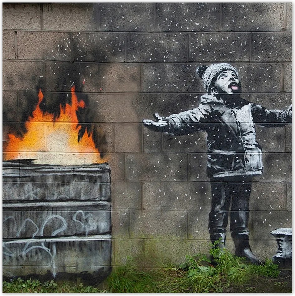 Fotótapéta flizelina 208x208 Banksy Szmog Hó