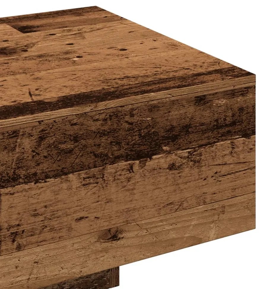 antik fa színű szerelt fa dohányzóasztal 100x49,5x31 cm