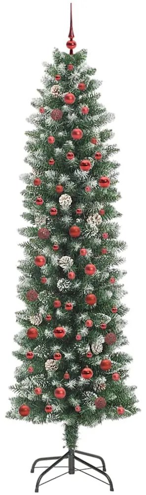 Mű Karcsú Karácsonyi Fa 300 LED-del Zöld és fehér 240 cm