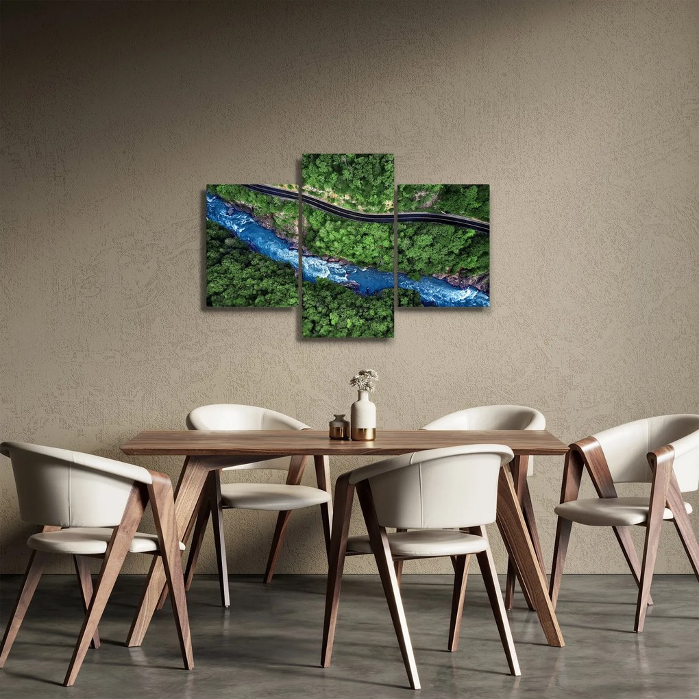 Kép - folyó a hegyek között, Kaukázus, Oroszország (90x60 cm)