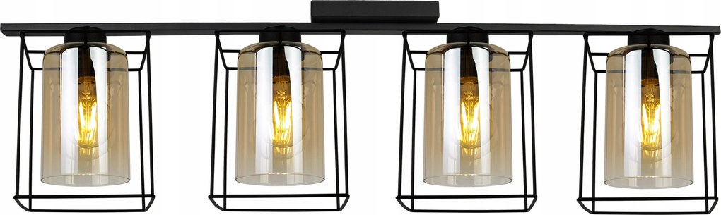 Mennyezeti Lámpa Lógó Csillár Fekete Asztal Felett Glamour Cage Loft Üveg