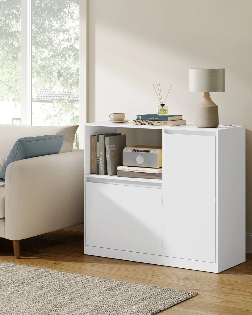 Konyhai tárolószekrény, 3 ajtóval, felhőfehér színben