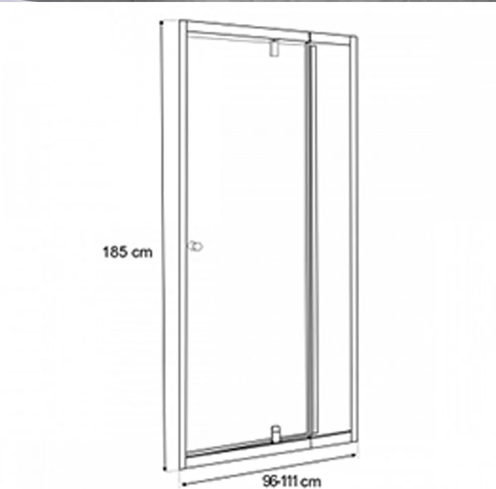 Flexi-S állítható zuhanyajtó 96-111x185 cm