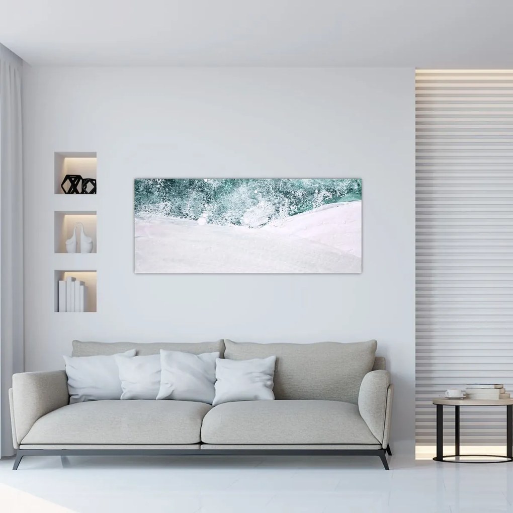 Kép - Türkiz absztrakció (120x50 cm)