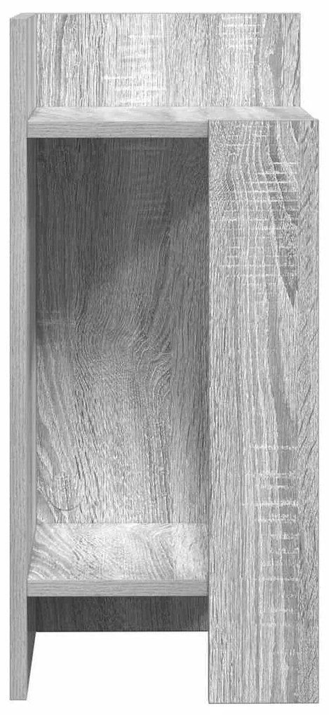 szürke sonoma színű kisasztal polccal 25,5 x 27 x 60 cm