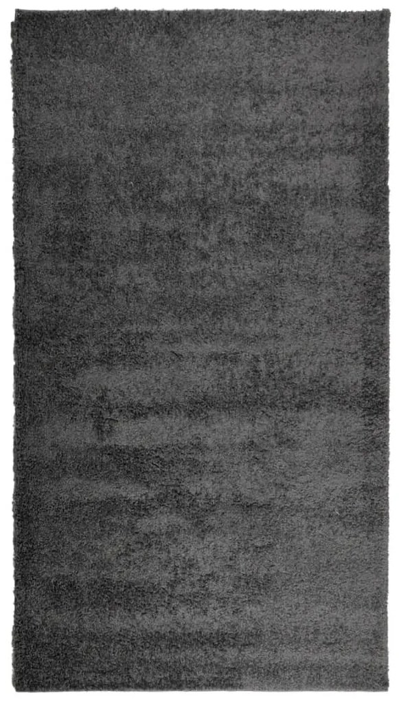 atracitszürke hosszú szálú bozontos modern szőnyeg 60x110 cm