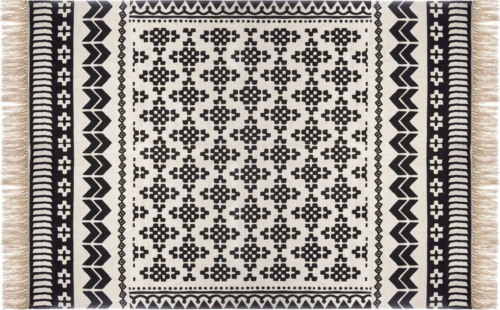 Nappali Szőnyeg Rojtokkal 120x170CM Boho Etnikai Modern Minta