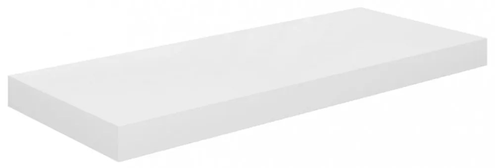 4 db magasfényű fehér MDF lebegő fali polc 60 x 23,5 x 3,8 cm
