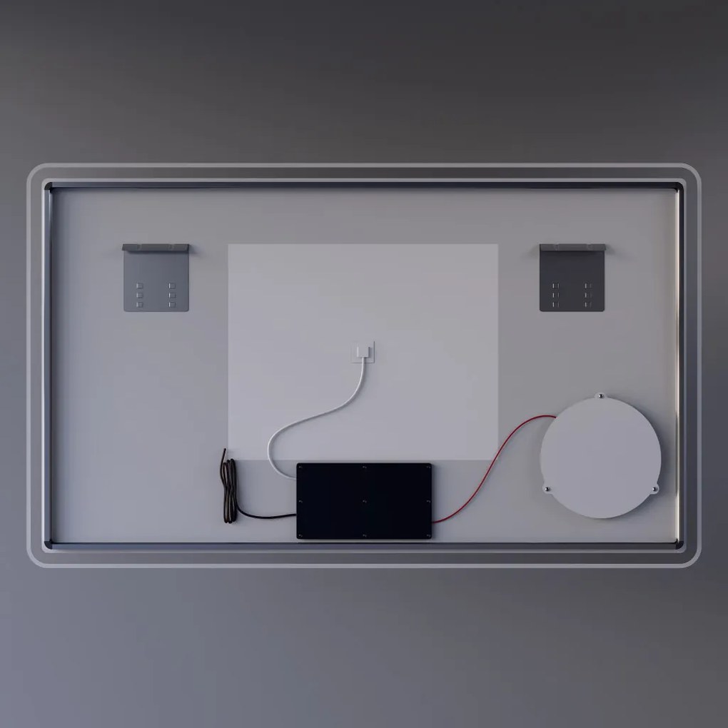 Fürdőszobai LED tükör 120x75cm | Páramentesítő - Kozmetikai tükör - Fényerő + színhőfok állítás - Digitális óra | Welland Luxury-Line G1094