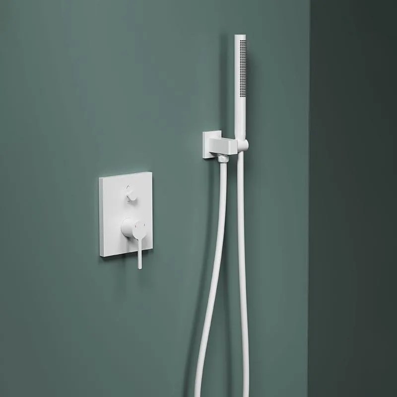 AREZZO design ELEGANT Falsík alatti zuhanyszett falon belüli egységgel, matt fehér