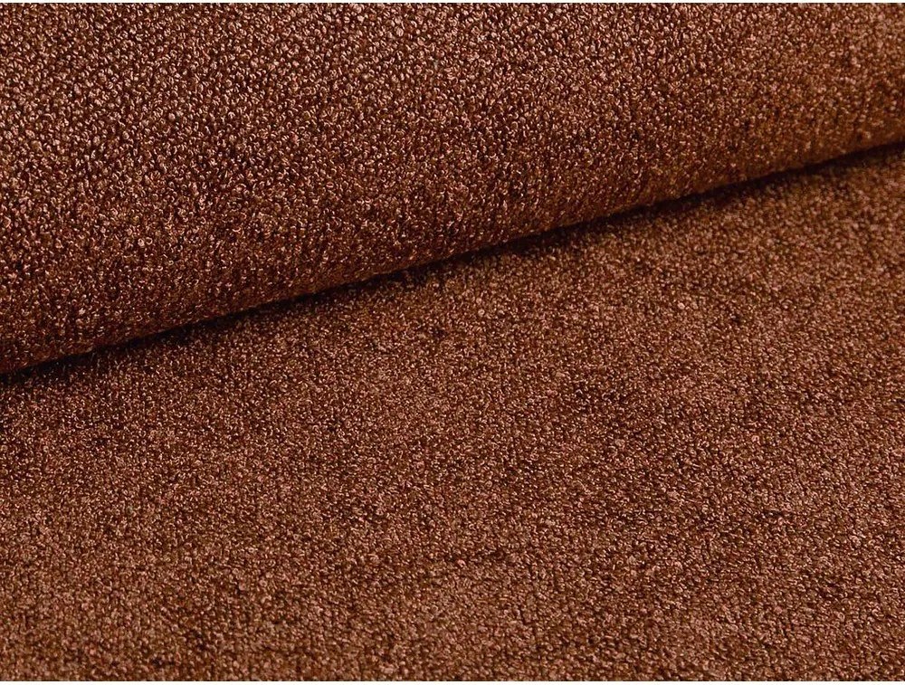 Téglavörös kárpitozott ágyneműtartós franciaágy ágyráccsal 200x200 cm Eric – Micadoni