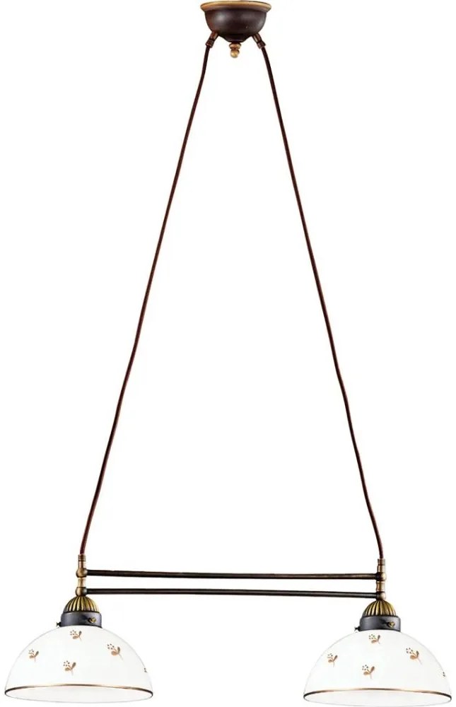 Kolarz 731.82.170 - Drótkábeles csillár NONNA 2xE27/75W/230V virágmintás rózsaarany