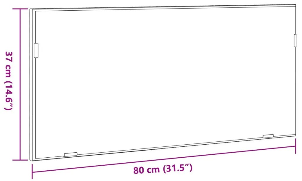 Fürdőszoba Tükörszekrény LED Fénnyel Barna Tölgy 80x37 cm