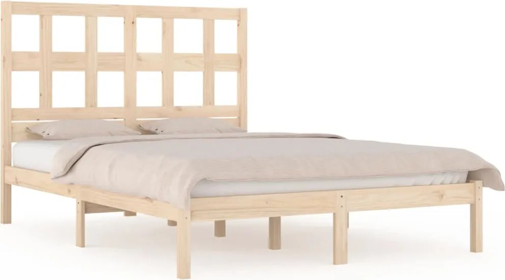 vidaXL tömör fenyőfa ágy matrac nélkül 120 x 190 cm