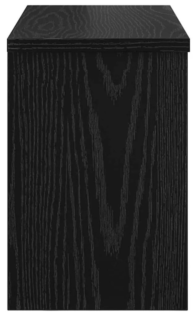 Fali Kabáthorog polcokkal Musta tammi 50 x 20 x 30 cm Faanyag