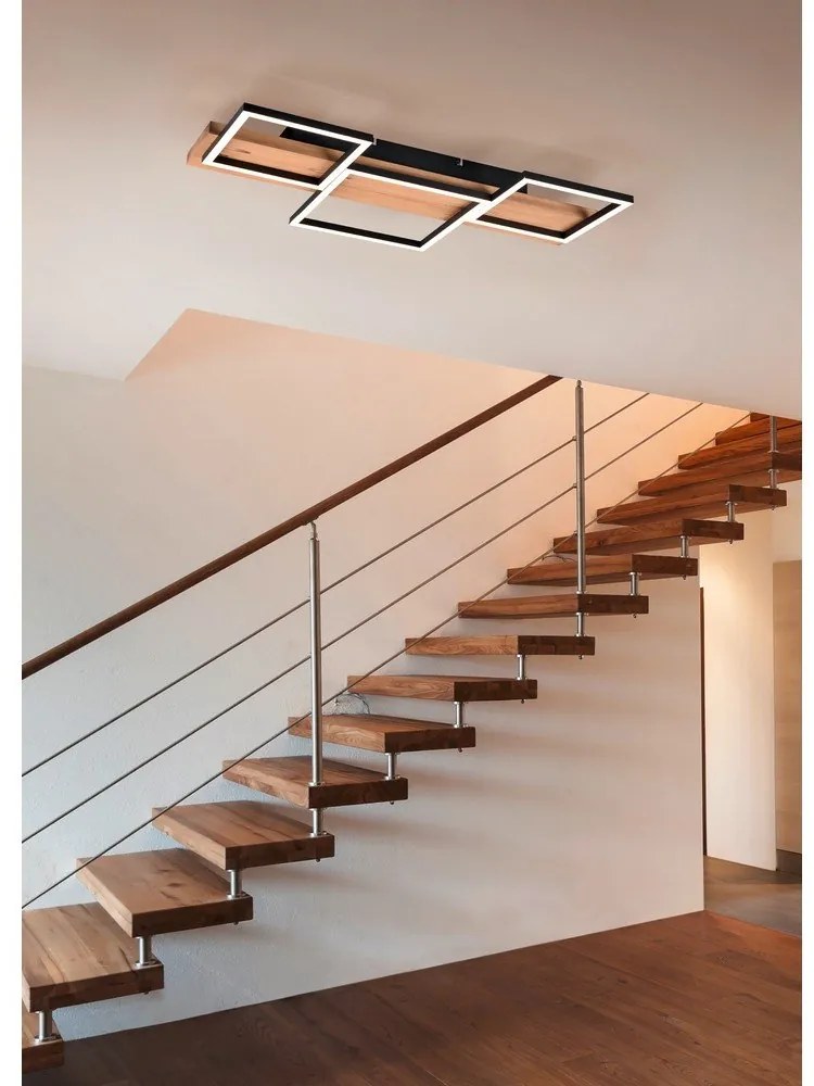 Fekete-natúr színű LED dimmelhető mennyezeti lámpa 34x65 cm Harper – Trio