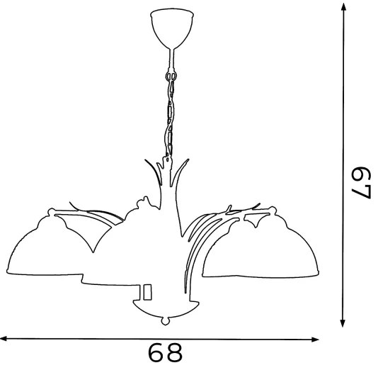 Csillár láncon KORFU 5xE27/60W/230V