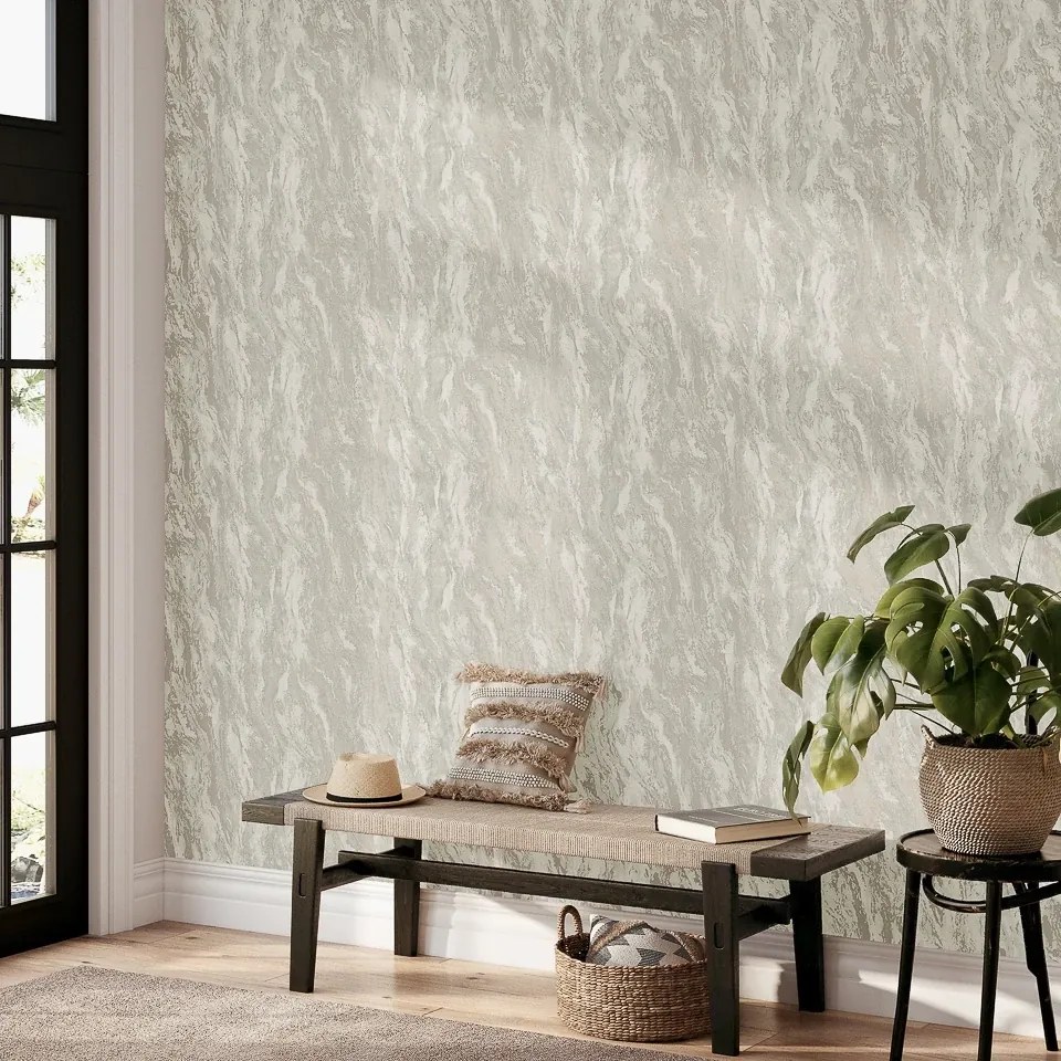 Arthouse Signature 2 Luxe Texture ezüst-gyöngyház márvány mintás vlies tapéta – 299101
