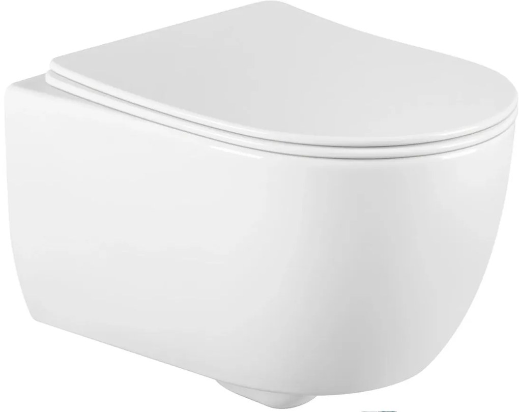 Mexen Carmen Rimless, falra akasztható WC csésze ülőkés + bidé, fehér, 30880400 + 35884900