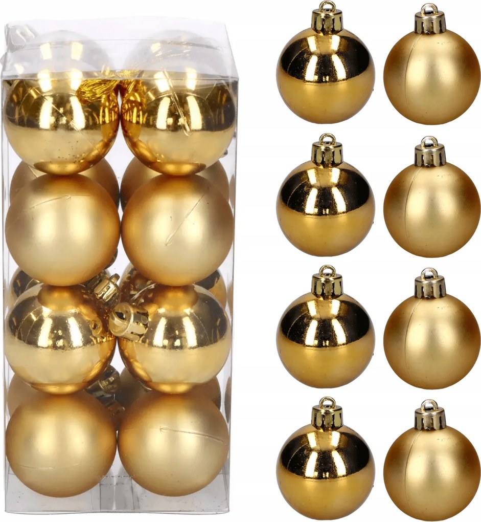 Műanyag karácsonyfadísz mix gömbök 4cm 16db