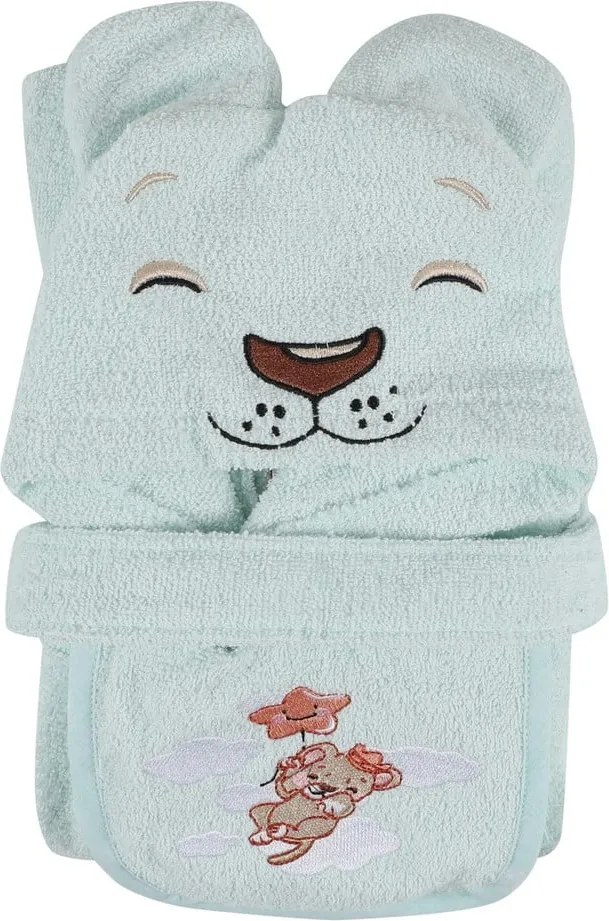 Mentazöld pamut gyerek fürdőköpeny, 1-2 év Aslan – Foutastic