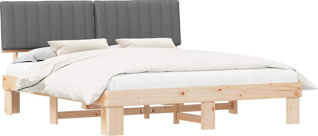 vidaXL Ágykeret Kárpitozott Fejtámlával Világosszürke 180 x 200 cm