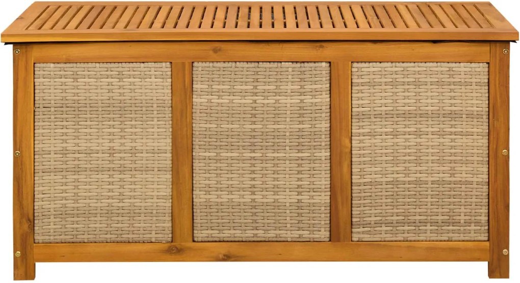 vidaXL Kerti Tároló Doboz 185 L Tömör Akácfa 113 x 50 x 56 cm Bézs