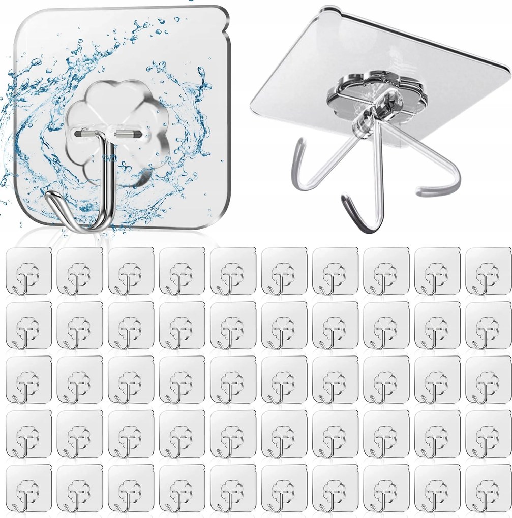 50x Akasztó Öntapadós Átlátszó Felakasztható Kép Dekoráció