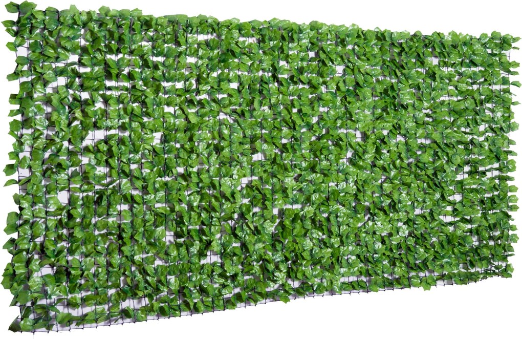 Outsunny Mesterséges Sövény Privacy Screen, UV Védelemmel Ellátott Védőfény, Zöld Erkély Privacy Screen, Levéllel Ellátott Kerítés Privacy Screen, Söv