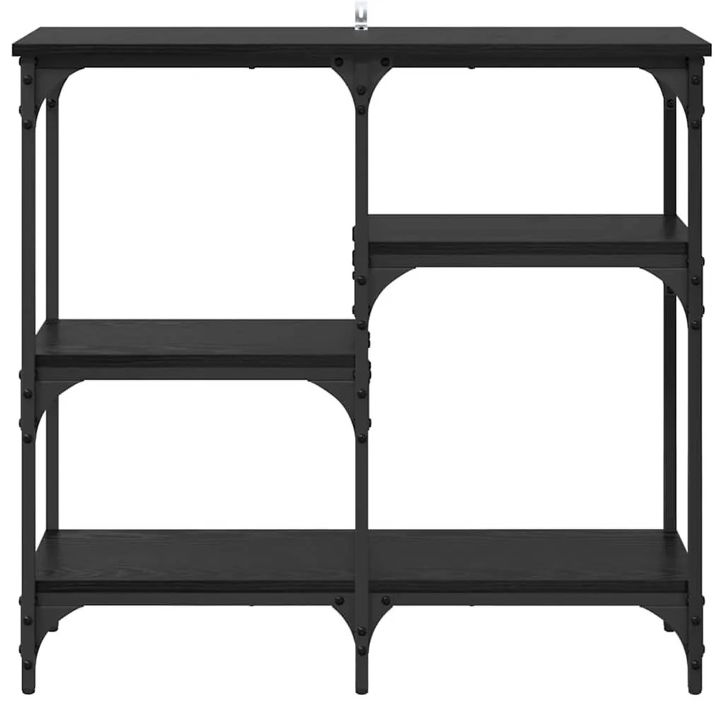 vidaXL polcokkal tárolóval Musta tammi 80 x 29 x 75 cm Faanyag