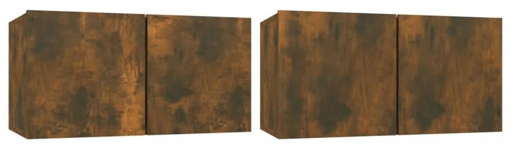 2 db füstös tölgy színű függő TV-szekrény 60 x 30 x 30 cm