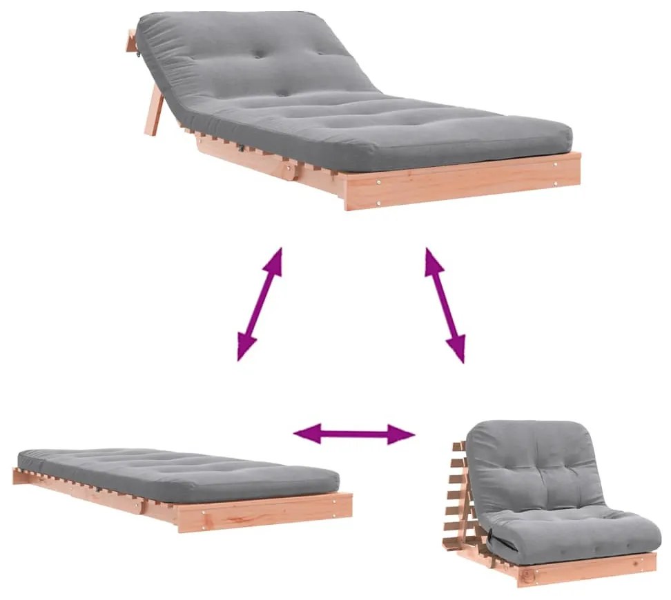 tömör duglászfenyő futon kanapéágy matraccal 80 x 206 x 11 cm