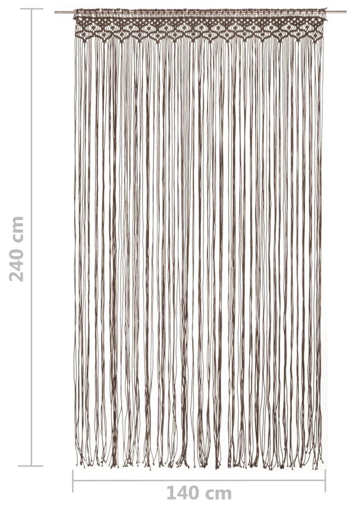 vidaXL tópszínű makramé pamutfüggöny 140 x 240 cm