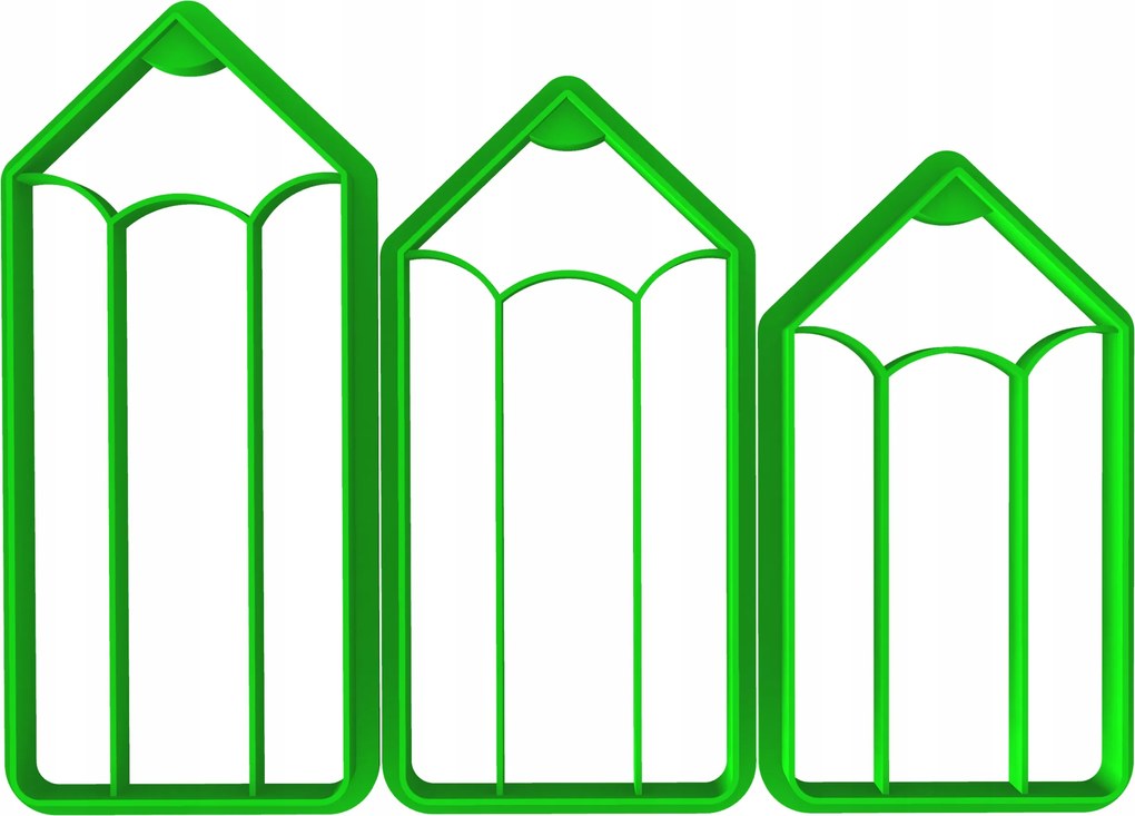 3x Formák Sütemény- és mézeskalács lyukasztók Iskola Tudomány Zsírkréta Ceruza 3db