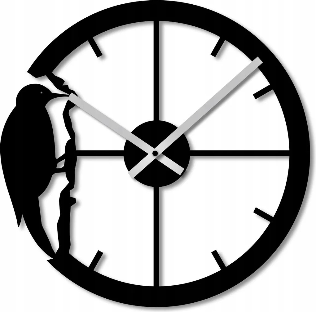 Falióra 60 cm Fa Falióra Fekete Nagy Fa Madár Madarak