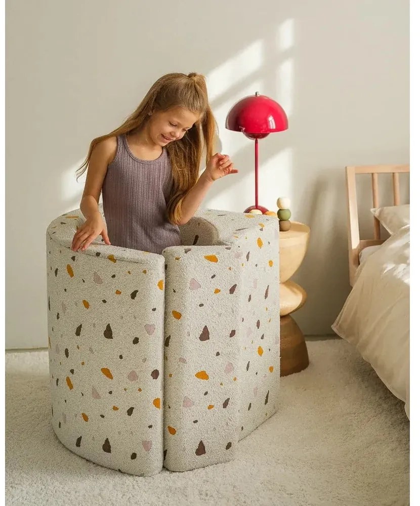 Fehér buklé-zsenília gyerek fotel Terrazzo Moon – Wigiwama