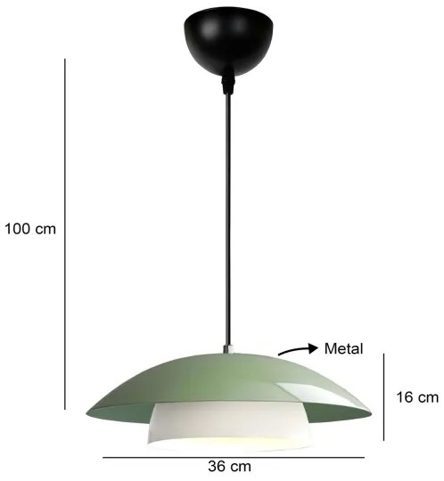 Csillár kábelen MOONLIGH 1xE27/40W/230V zöld