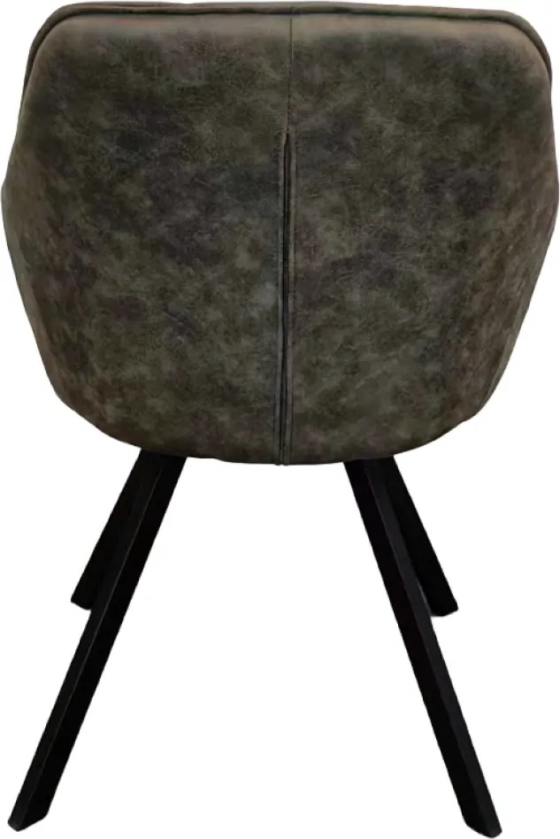 Forgó étkezőszék, zöld szövet csiszolt bőr hatással, SAMANTA