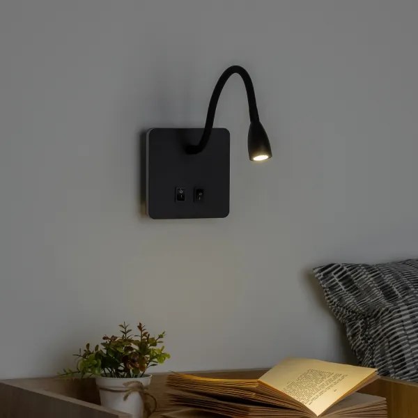 Brilagi - LED Rugalmas fali lámpa MAYA Double LED/4W/230V + LED/3W fekete