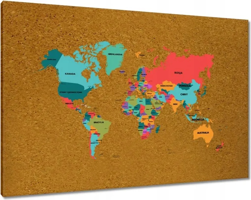 Festmények 100x70 Világtérkép lengyelül